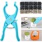 Safety Eye Kit & Snapper Tool – 230pcs Crochet Eyes, Noses, and Washers with Ergonomic Tool for Amigurumi, Dolls, and Plush Animals (Fits 5–30mm Eyes, Blue)